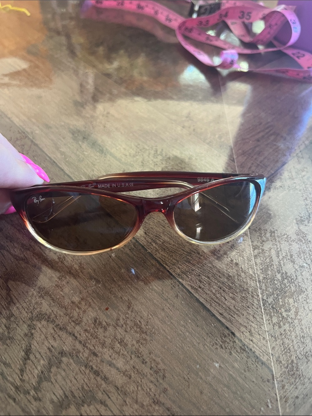 Vintage B&L Ray-Ban 9646 A Sunglasses Plum Gradient Made in USA Cat Eye